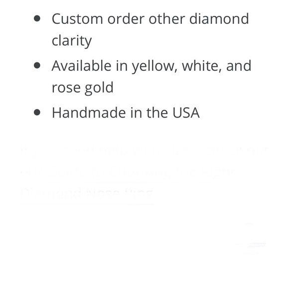 Custom Diamond Nose Ring 14k White Gold - Picture 10 of 13